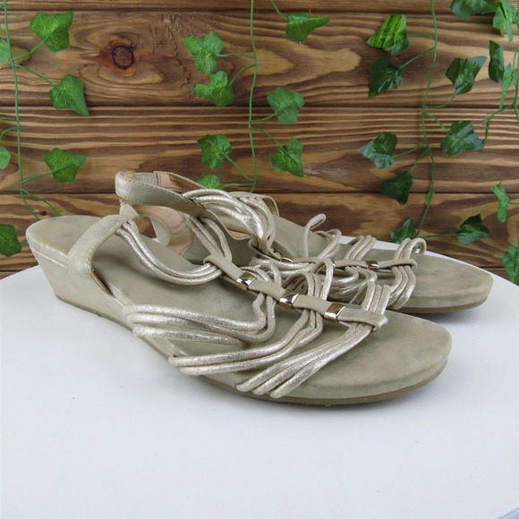 Pesaro Size 10 M Women Sandal Gladiator Taupe Synthetic Mildred - Picture 4 of 10